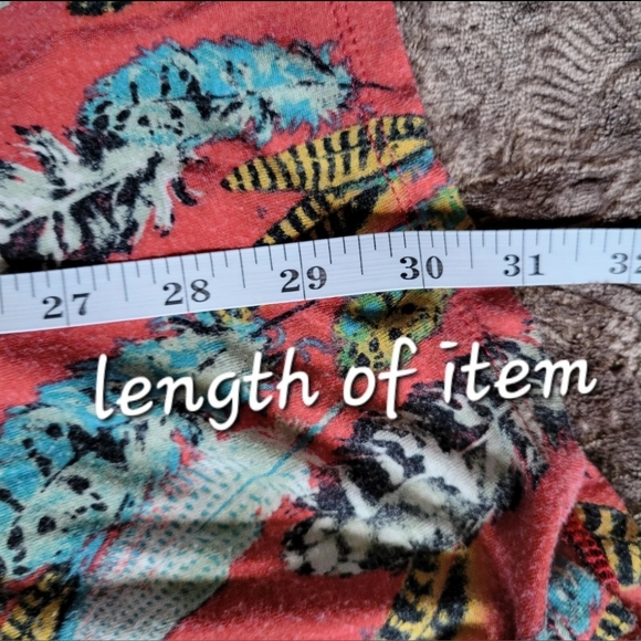 American Rag Feather Pattern Hoodie Shirt Soft Stretchy BOHO  Size 1X - Picture 6 of 9